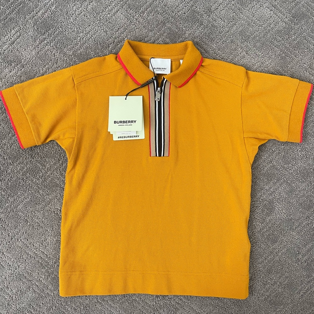 Burberry Kids Samuel Icon Stripe Zip Polo